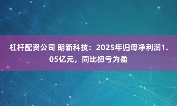 杠杆配资公司 朗新科技：2025年归母净利润1.05亿元，同比扭亏为盈